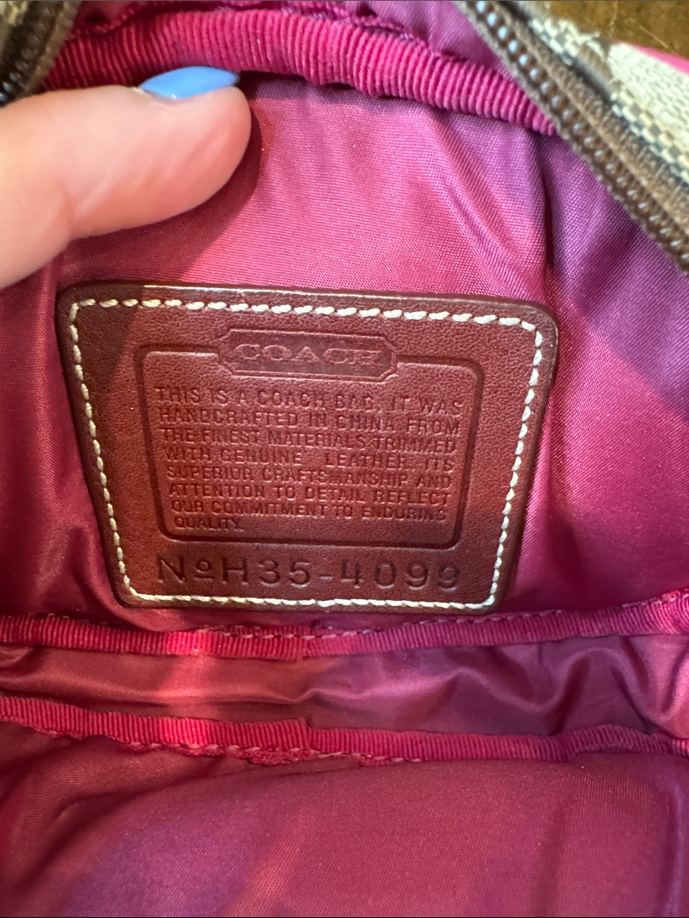 Coach Vintage Pink Suede and Signature Canvas Crossbody Bag - Picture 11 of 12